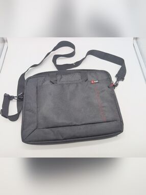Icon Black Crossbody Notebook Messenger Bag 11x12 In